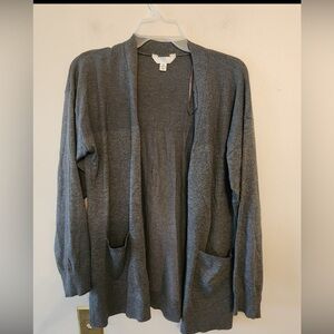 Time and tru grey cardigan sweater size womens medium